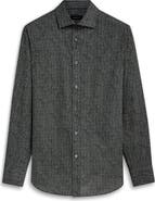 Bugatchi Axel Shaped Fit Mosaic Print Stretch Cotton Button-Up Shirt