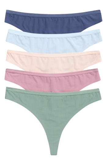 Honeydew Chrissy Assorted 5-pack Thongs In Multi