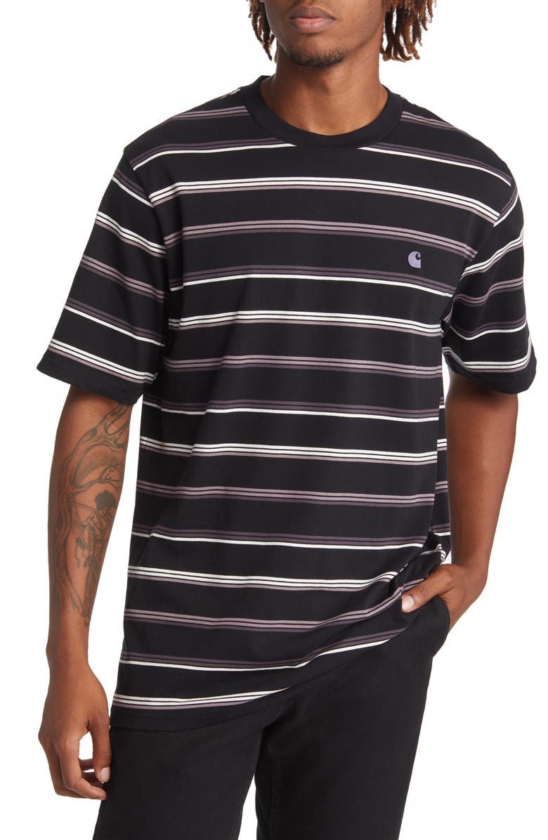 Carhartt Work In Progress Men's Vonn Stripe Cotton Crewneck T-Shirt, Main, color, 
