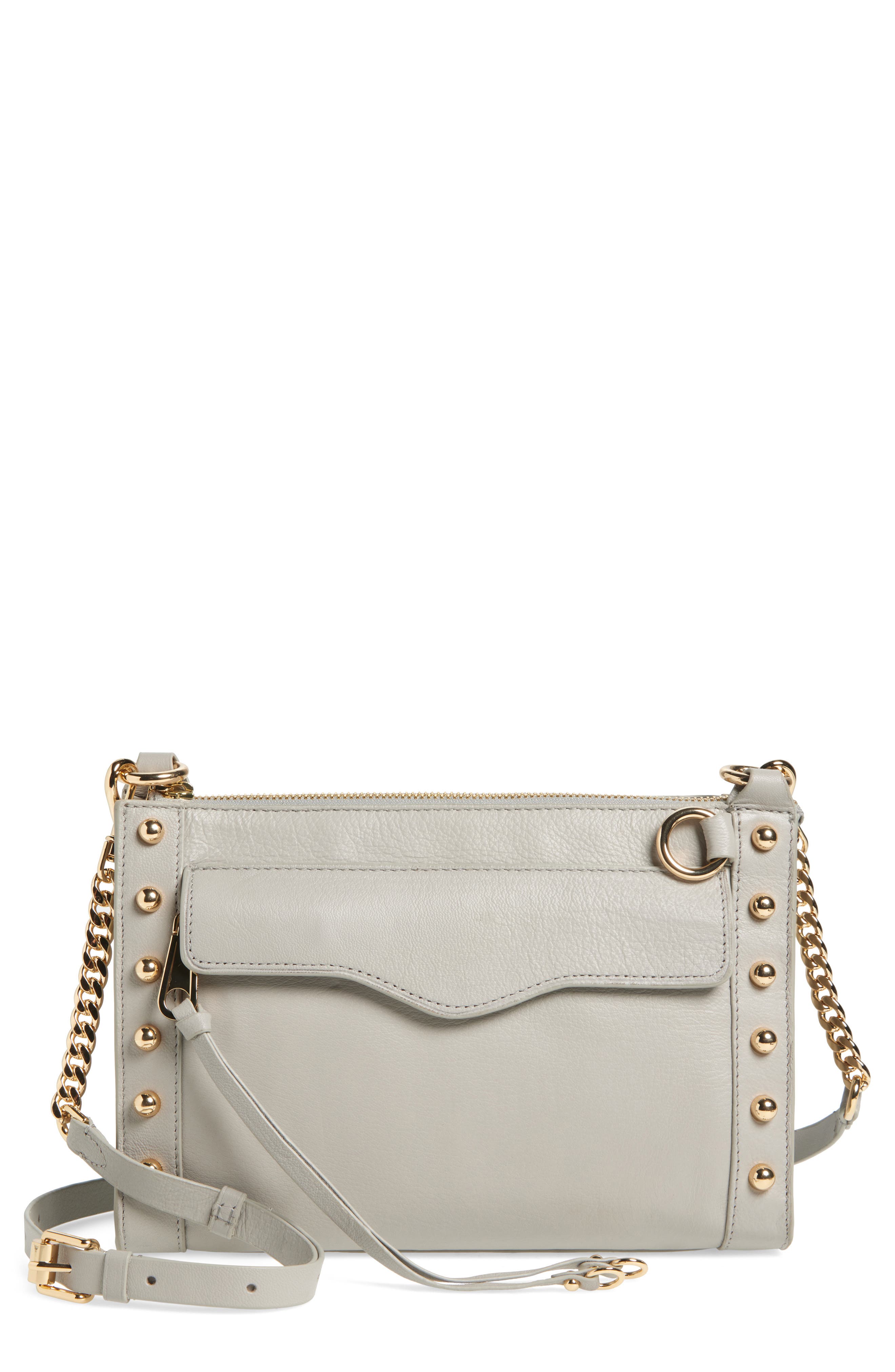 Rebecca Minkoff M.A.B. Studded Leather Crossbody Bag, Main, color, 