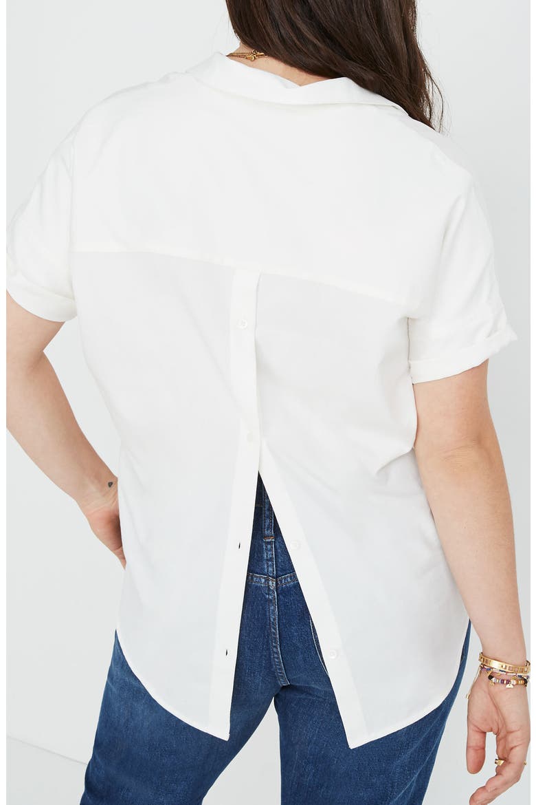 Courier Button Back Shirt, Alternate, color, PURE WHITE