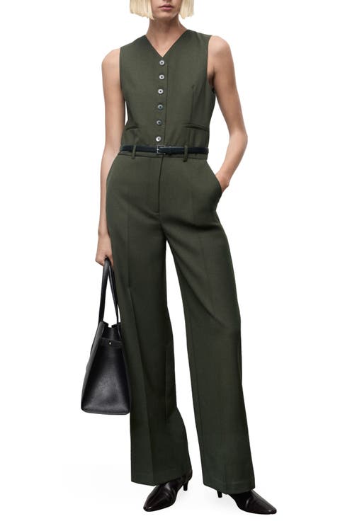 Belted Sleeveless Jumpsuit