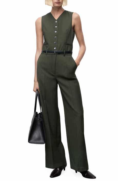 MANGO Belted Sleeveless Jumpsuit