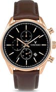 Vincero The Chrono S2 Chronograph Leather Strap Watch, 40mm