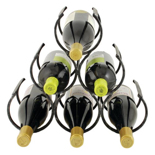 Twine Wine Shrine 6 Bottle Metal Wine Rack In Black