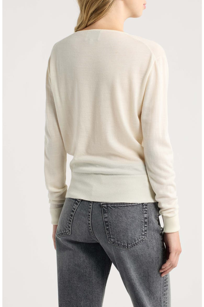Micah V-Neck Sweater, Alternate, color, CREAM