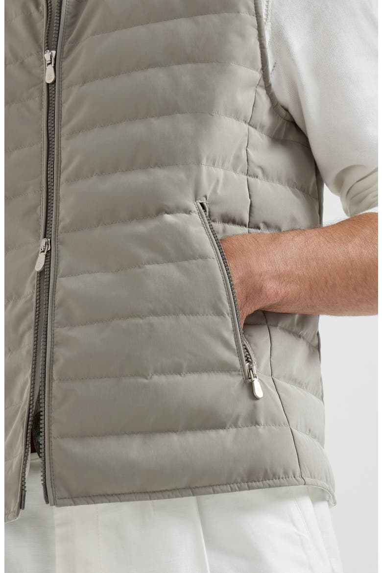 Nylon down vest, Alternate, color, Khaki