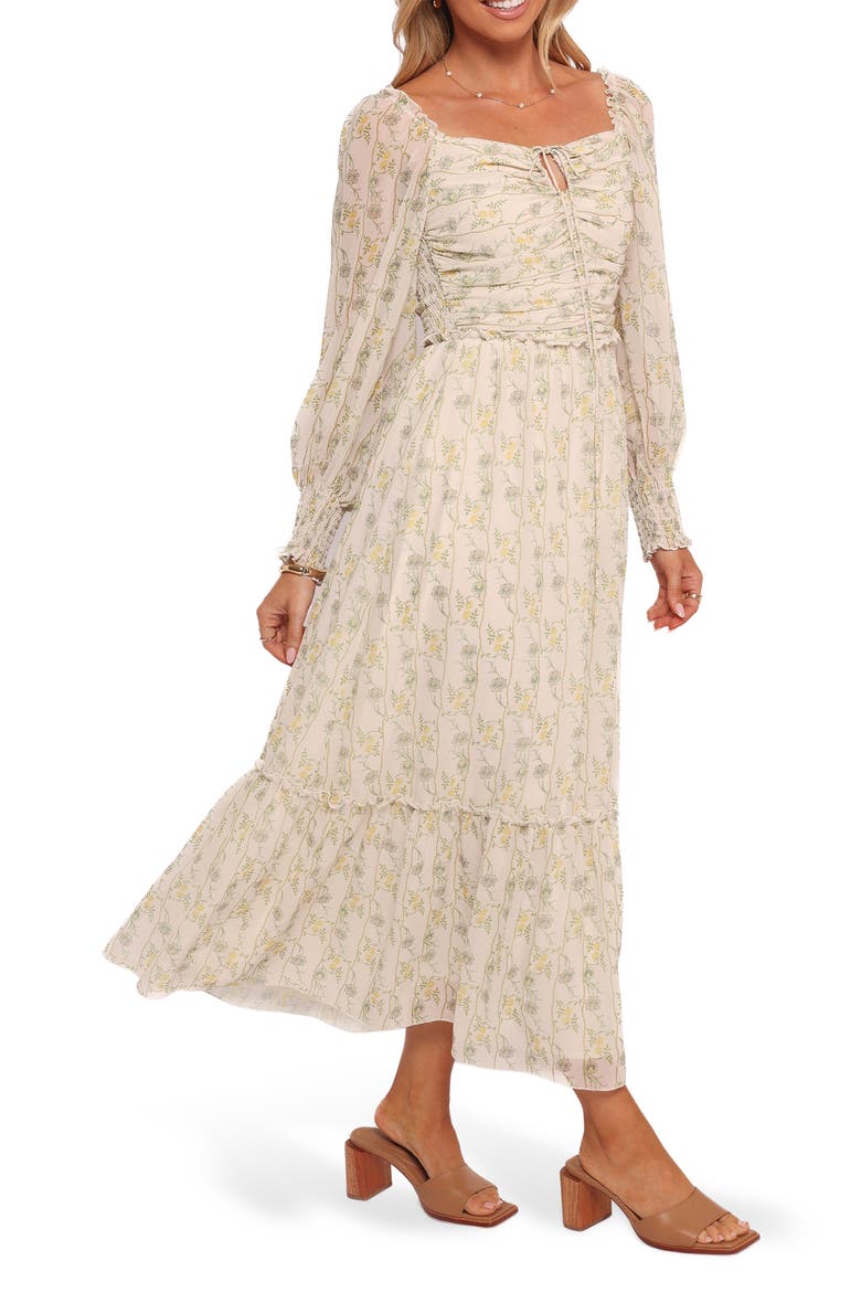 Keziah Long Sleeve Maxi Dress, Alternate, color, YELLOW FLORAL