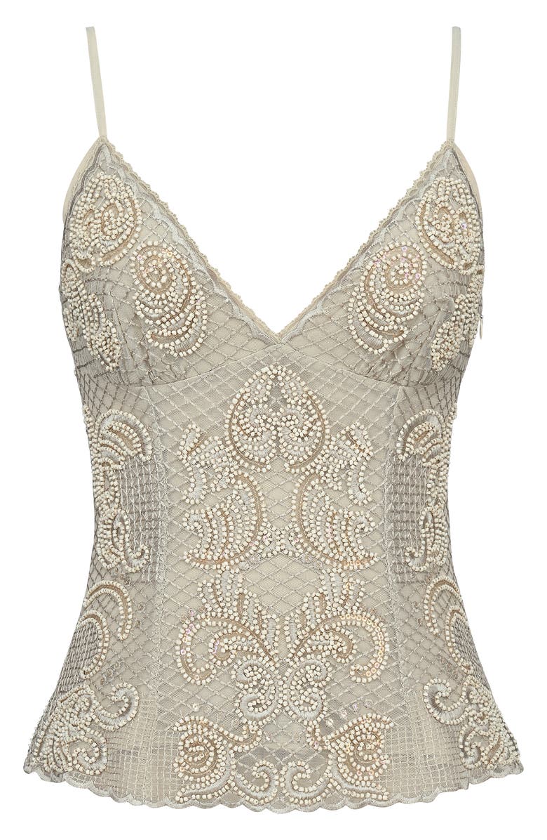 HOUSE OF CB Catarina Beaded Georgette Camisole, Alternate, color, Vintage Ivory
