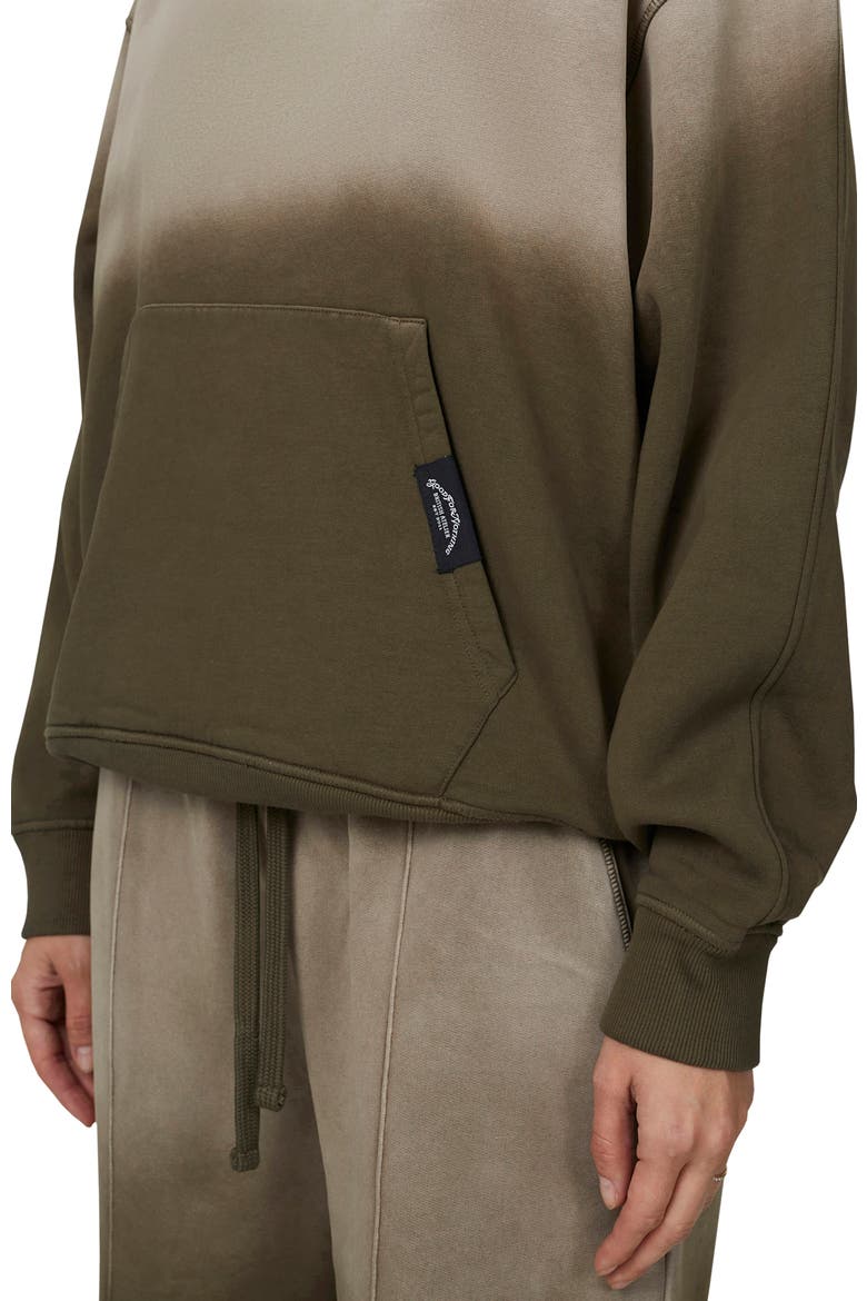 Gradient Spray Relaxed  Hoodie, Alternate, color, Brown