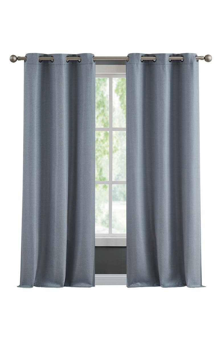 French Connection Tanner Thermal Woven Light Blocking Insulated Set of 2 Curtain Panels, Main, color, 