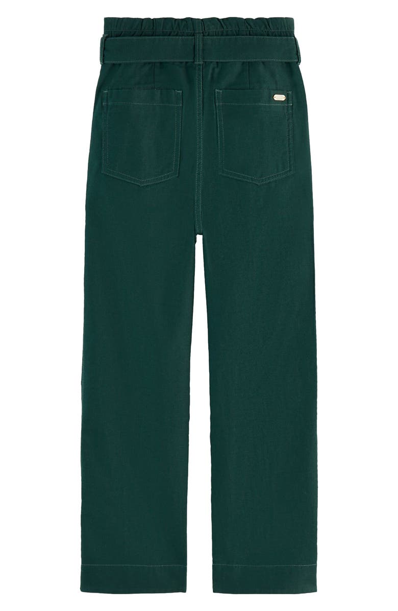 Scotch & Soda Kids' Paperbag Waist Belted Cotton Pants, Alternate, color, Amsterdam Green
