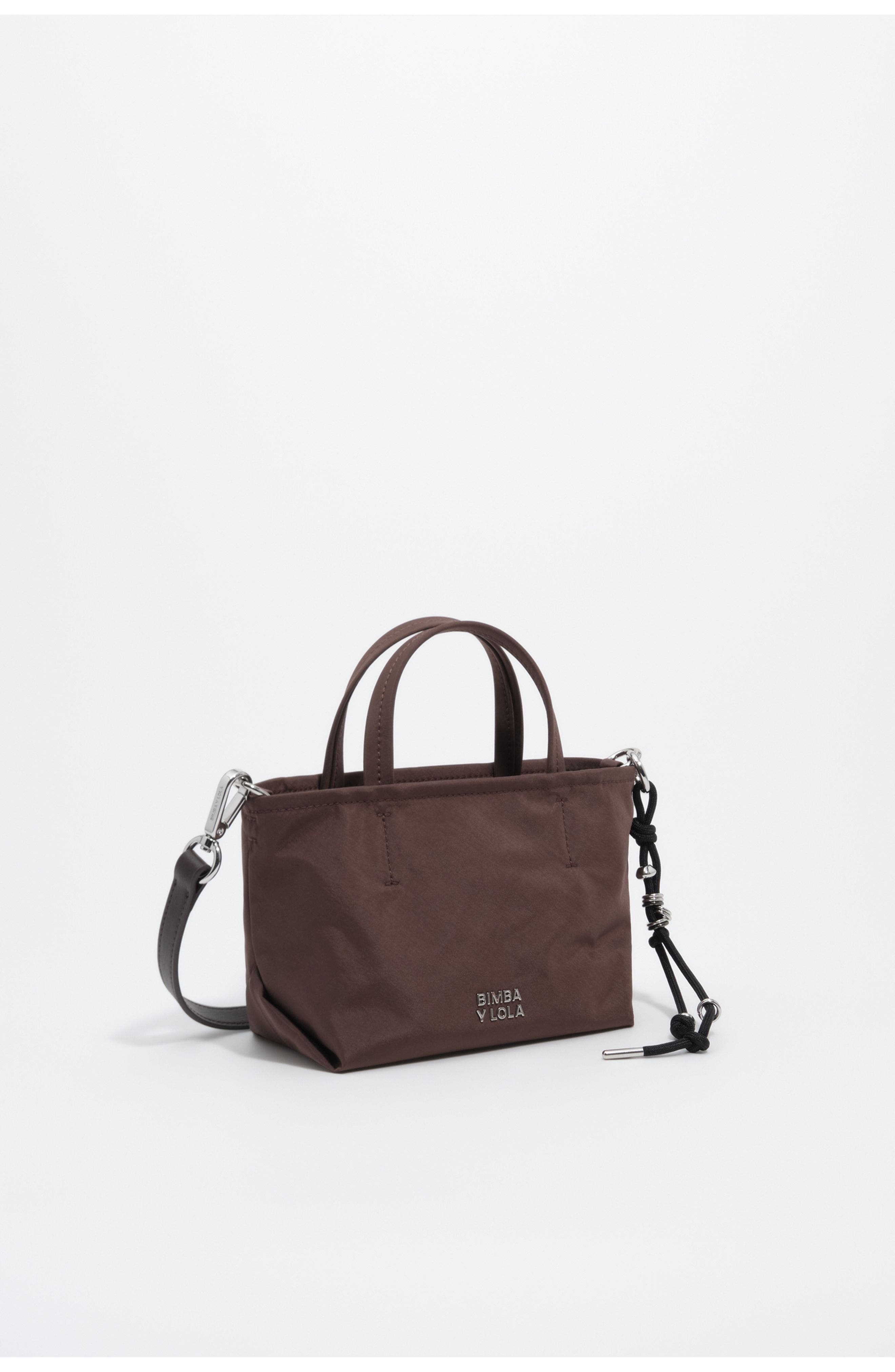 Small Nylon Shopper Bag, Main, color, MOKA