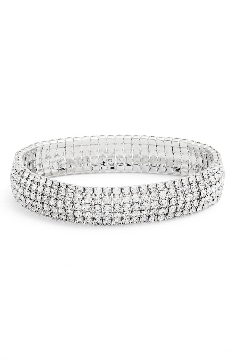 CRISTABELLE Crystal Stretch Bracelet, Main, color, 
