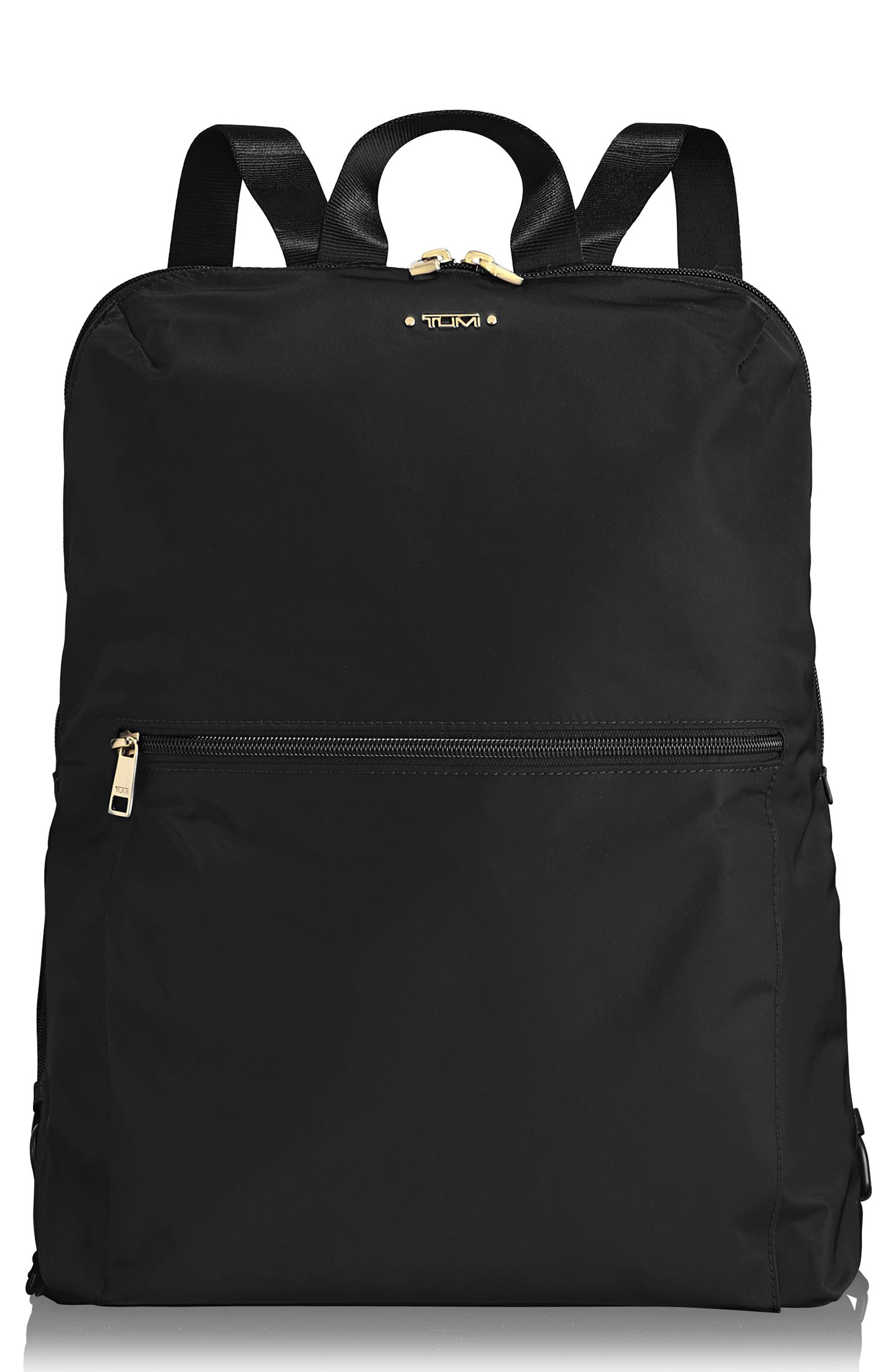 Voyageur - Just in Case Nylon Travel Backpack, Main, color, BLACK