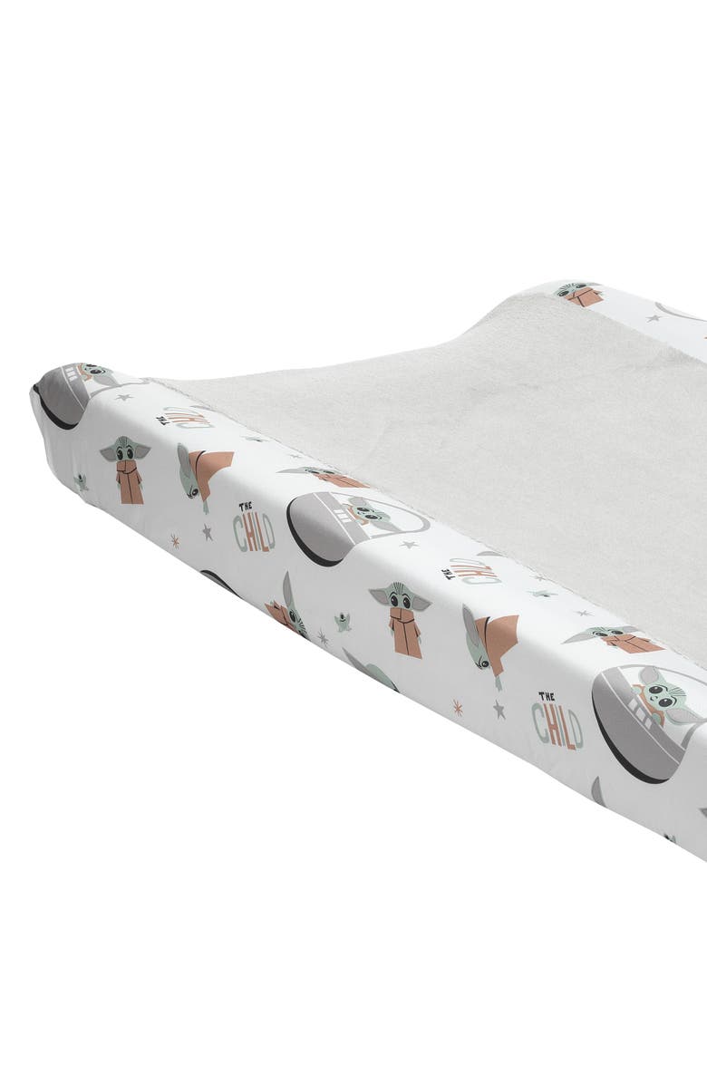 Lambs & Ivy Star Wars Mandalorian The Child/Baby Yoda Changing Pad Cover, Alternate, color, Gray