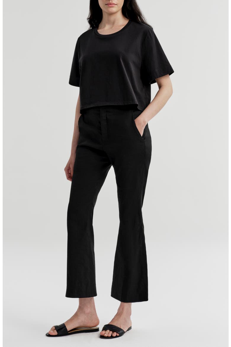 Sophie Cropped Flare Pants, Alternate, color, BLACK
