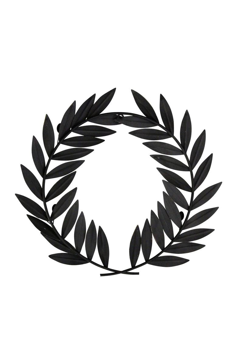 STRATTON HOME DECOR Distressed White Metal Wreath Wall Decor, Alternate, color, 