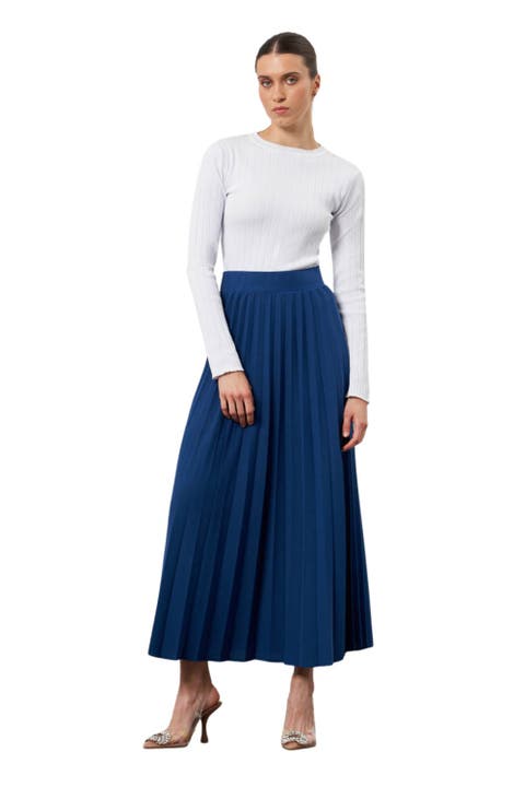 Crepe Knitted Pleated Skirt