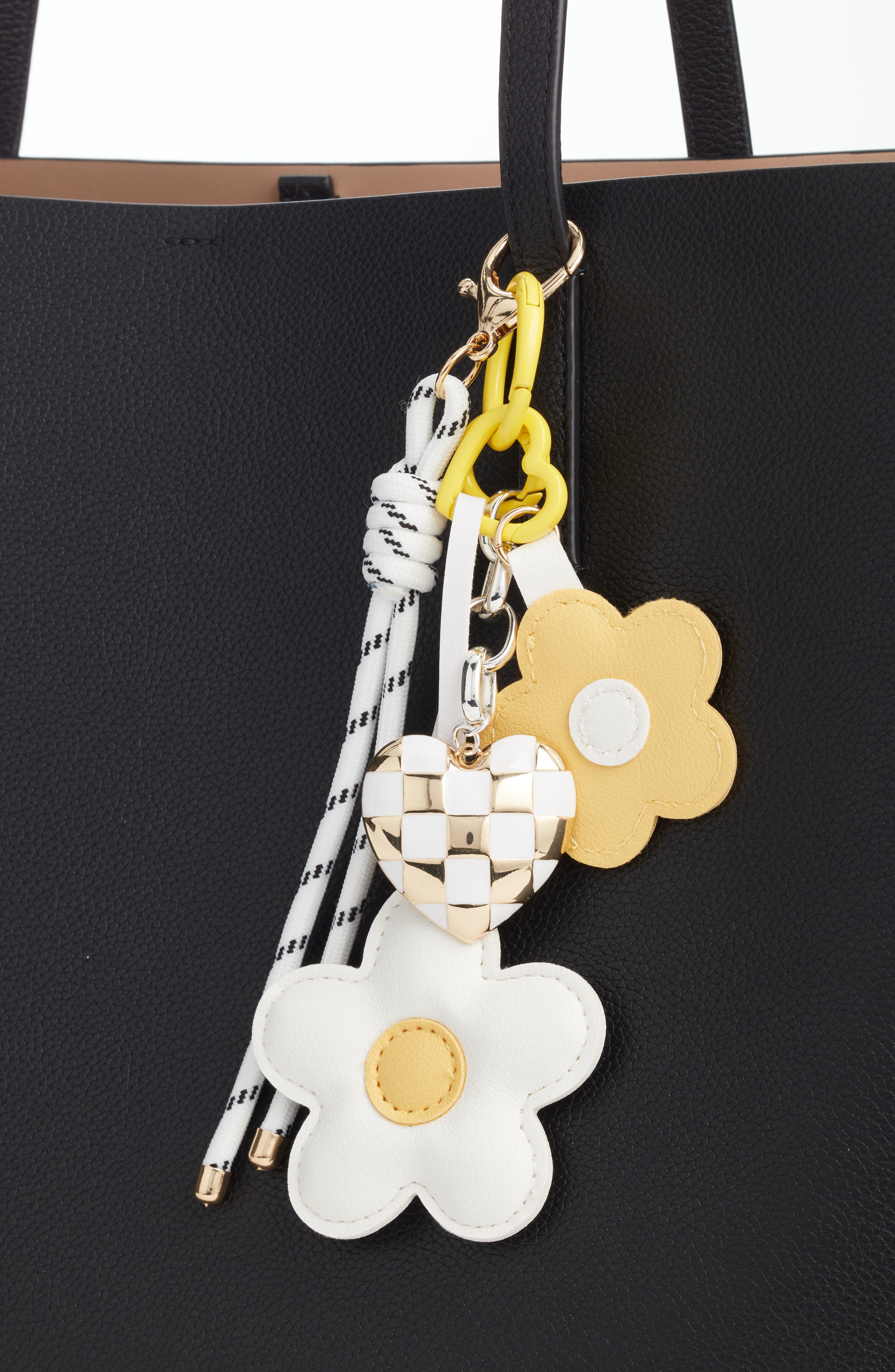 Flower Heart Bag Charm, Alternate, color, WHITE MULTI- GOLD