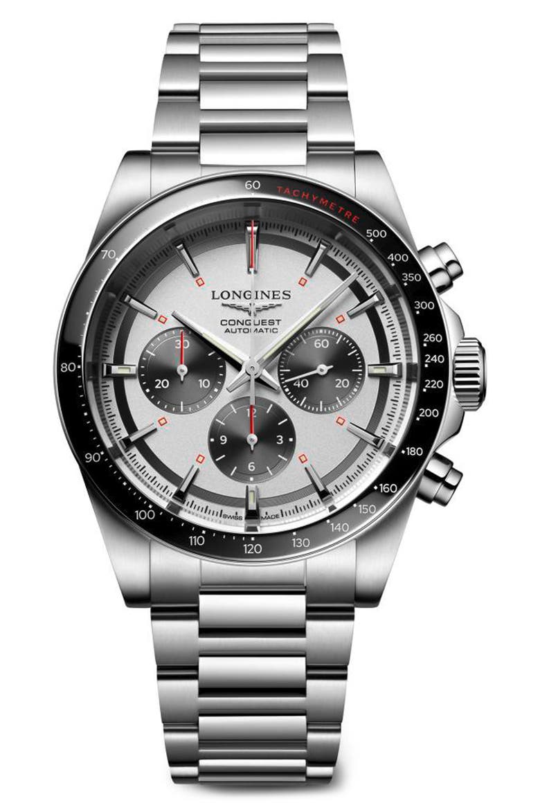 Conquest Automatic Bracelet Watch, 42mm, Main, color, WHITE