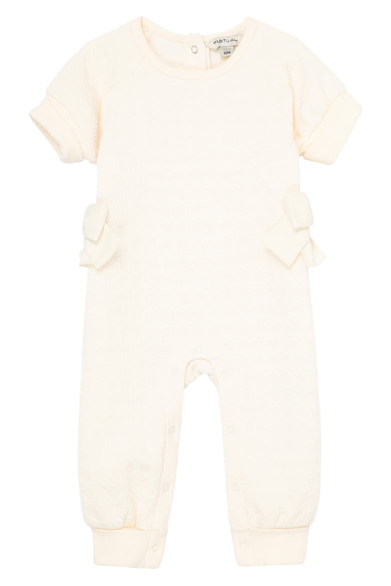 Bow Detail Romper, Main, color, OFF WHITE