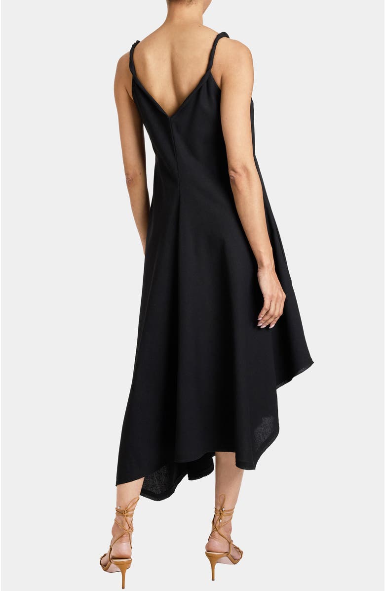 Santorelli KOURT Asymmetric Sleeveless Linen Blend Midi Billow Dress, Alternate, color, 