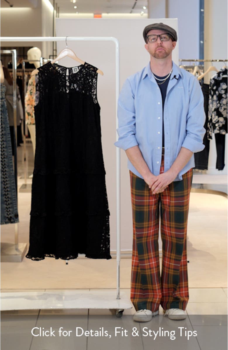 Sleeveless Tiered Ruffle Lace Midi Dress, sales video thumbnail