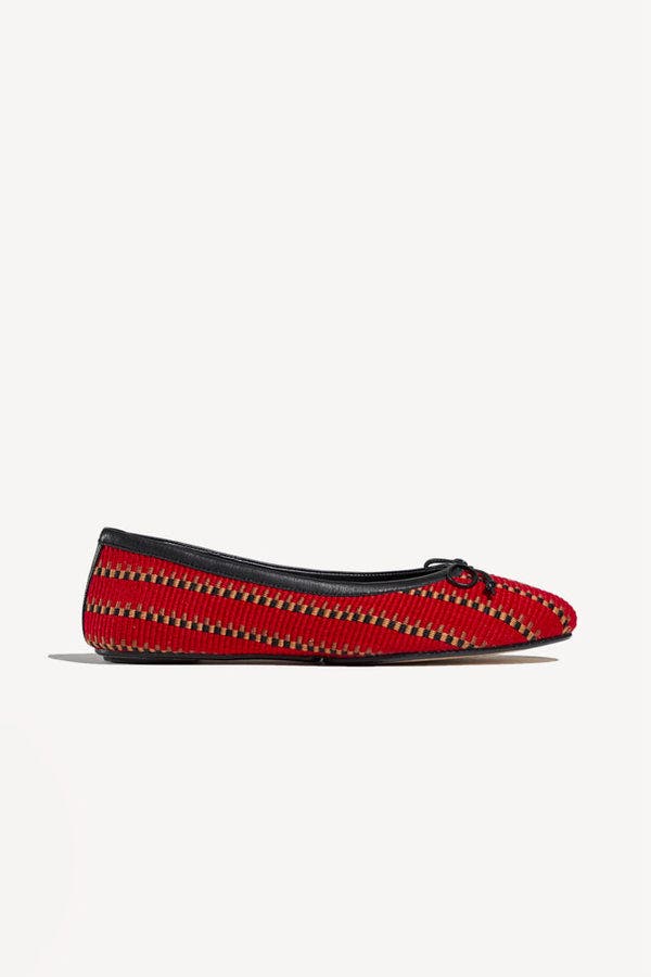 Paz Round-Toe Flexible Sole Ballet Flats, Main, color, Carmin