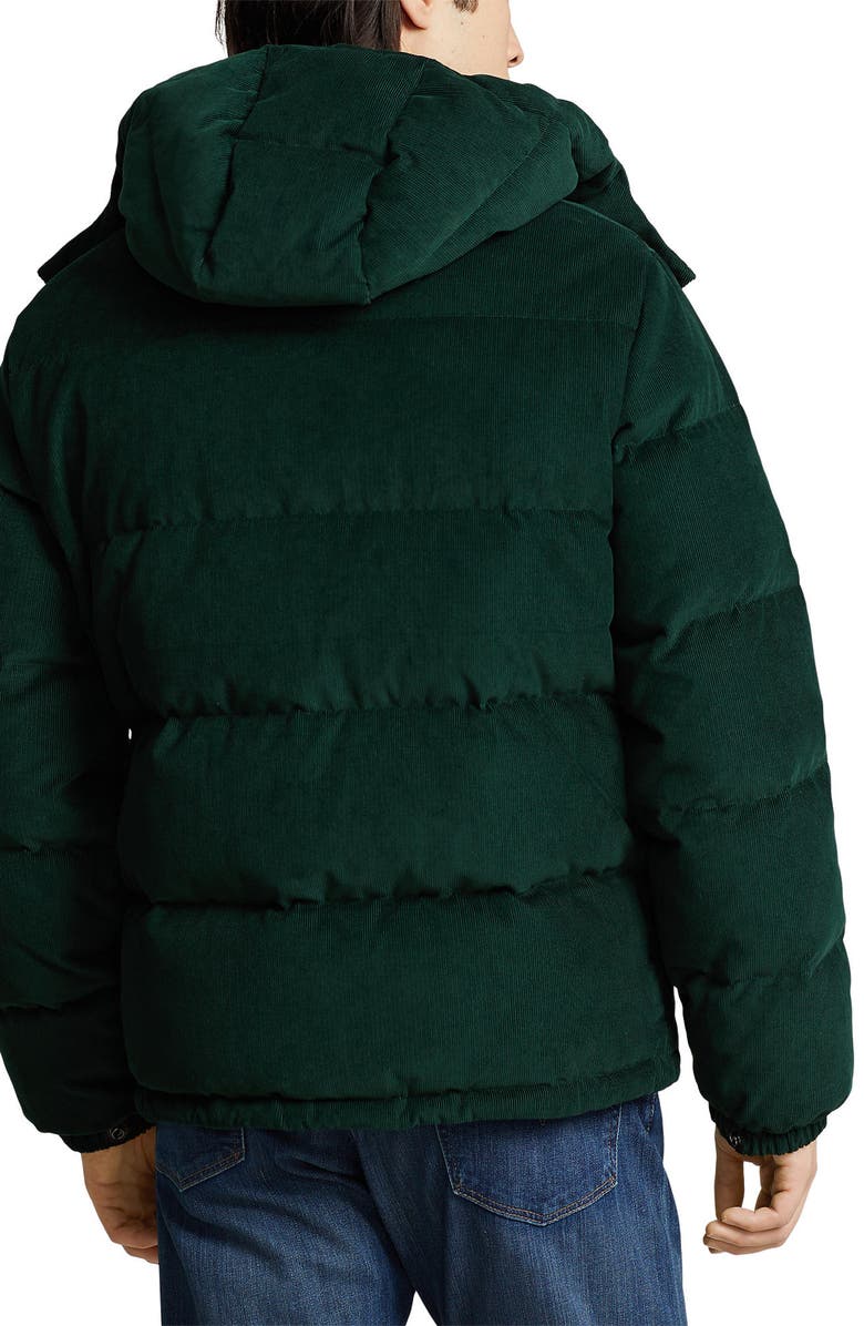 Polo Ralph Lauren Corduroy Boulder Down Jacket, Alternate, color, College Green