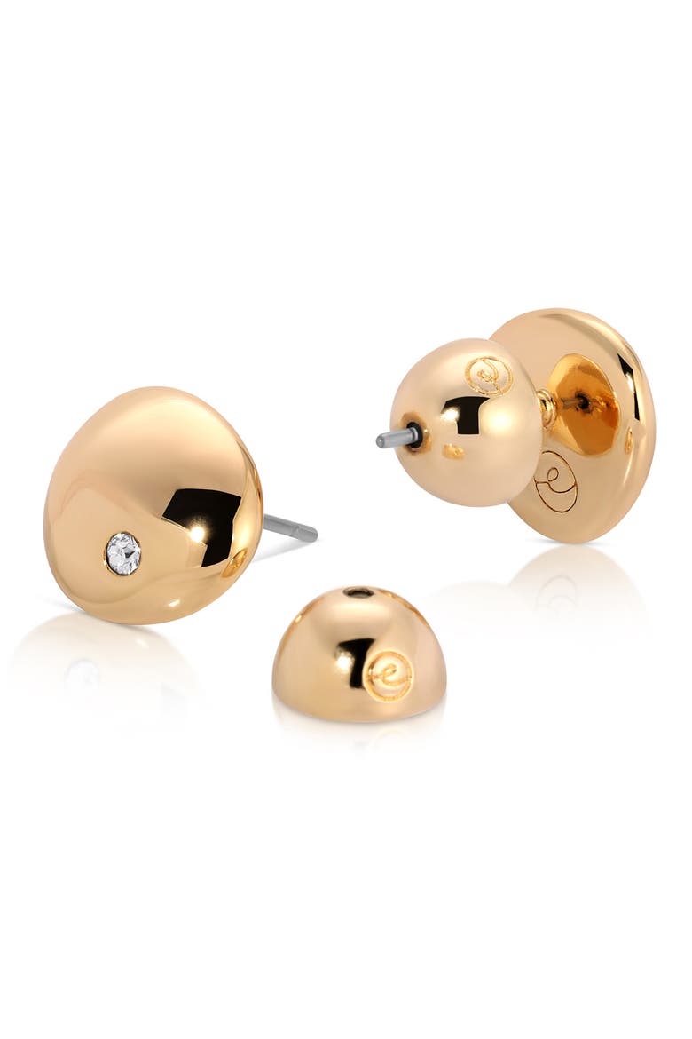 Polished Pebble Cubic Zirconia Stud Earrings, Alternate, color, GOLD