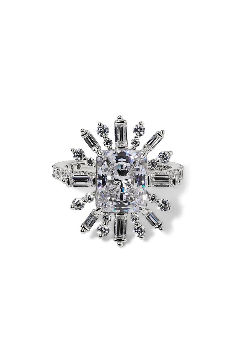 Nadri Stellar Halo Ring, Main, color, Rhodium