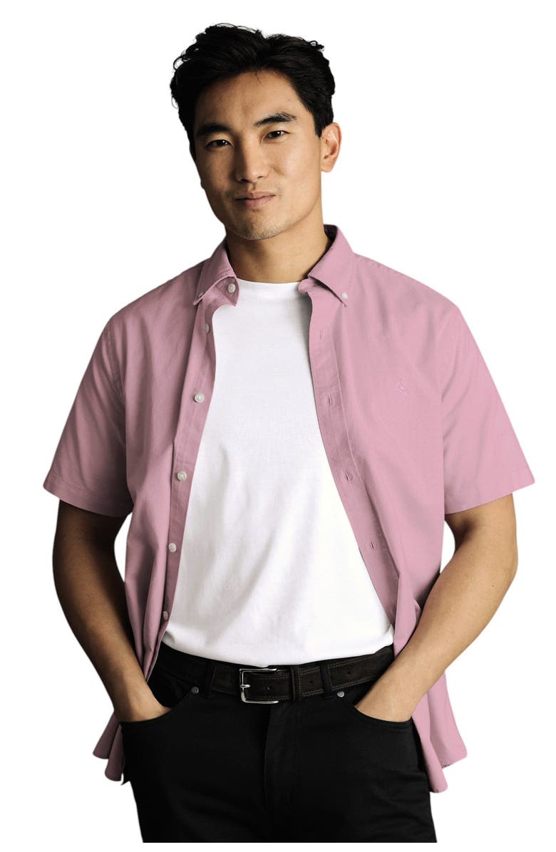 Charles Tyrwhitt Stretch Washed Oxford Short Sleeve Shirt, Main, color, 