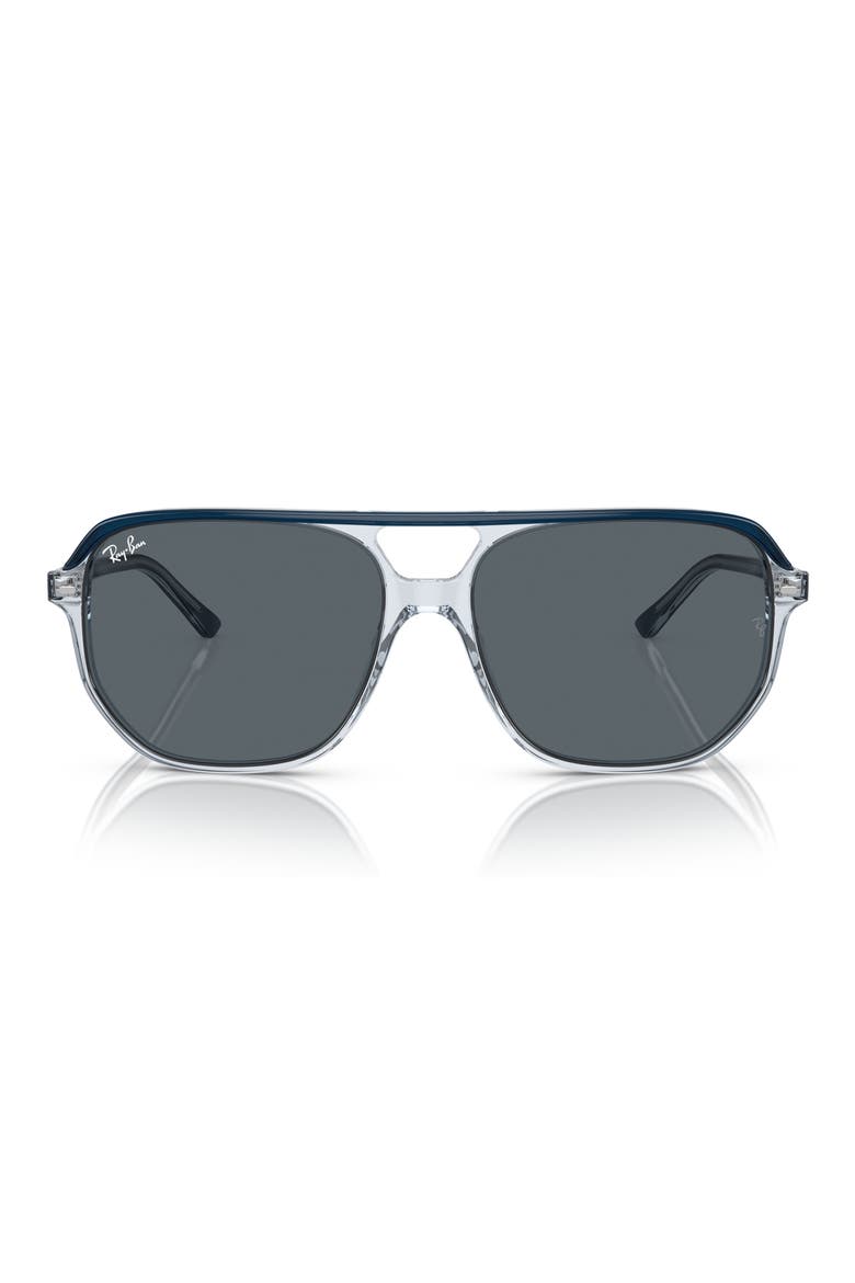 Bill One 57mm Sunglasses, Main, color, BLU ON TRANSPARENT BLU / BLUE