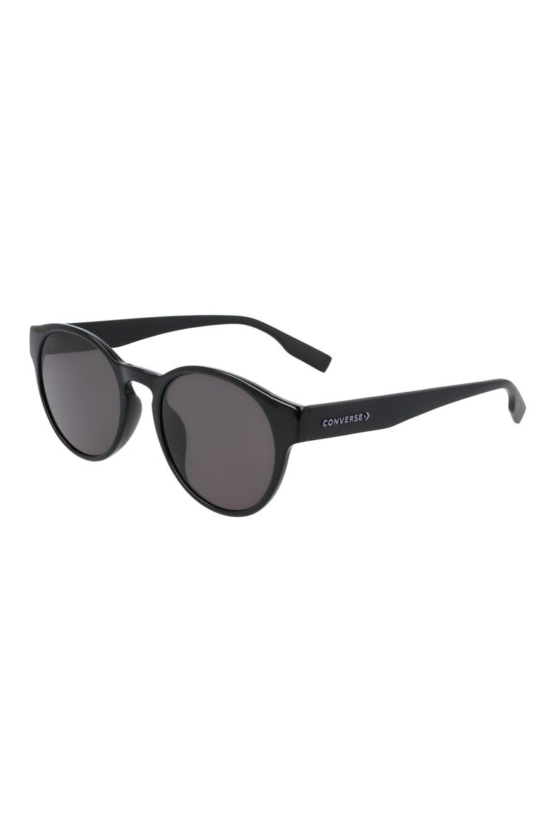 Malden 51mm Round Sunglasses, Alternate, color, BLACK/ BLACK