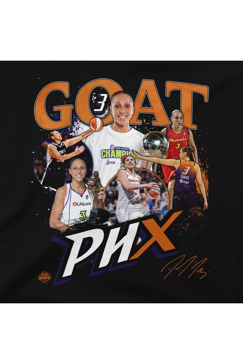Unisex Stadium Essentials Diana Taurasi Black Phoenix Mercury Greatest Of All Time Retirement T-Shirt, Alternate, color, Black