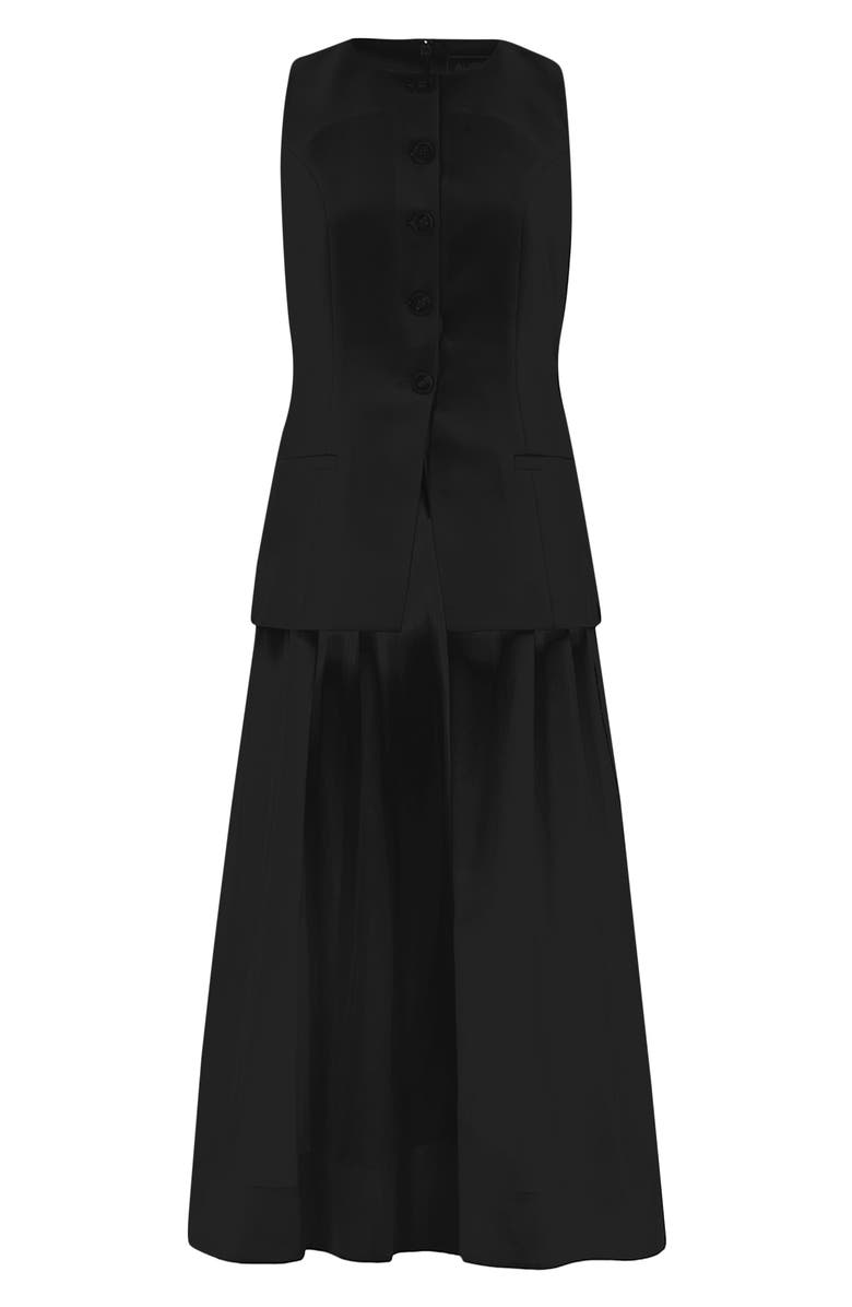 ALIGNE Harley Mixed Media Sleeveless Dress, Alternate, color, Black