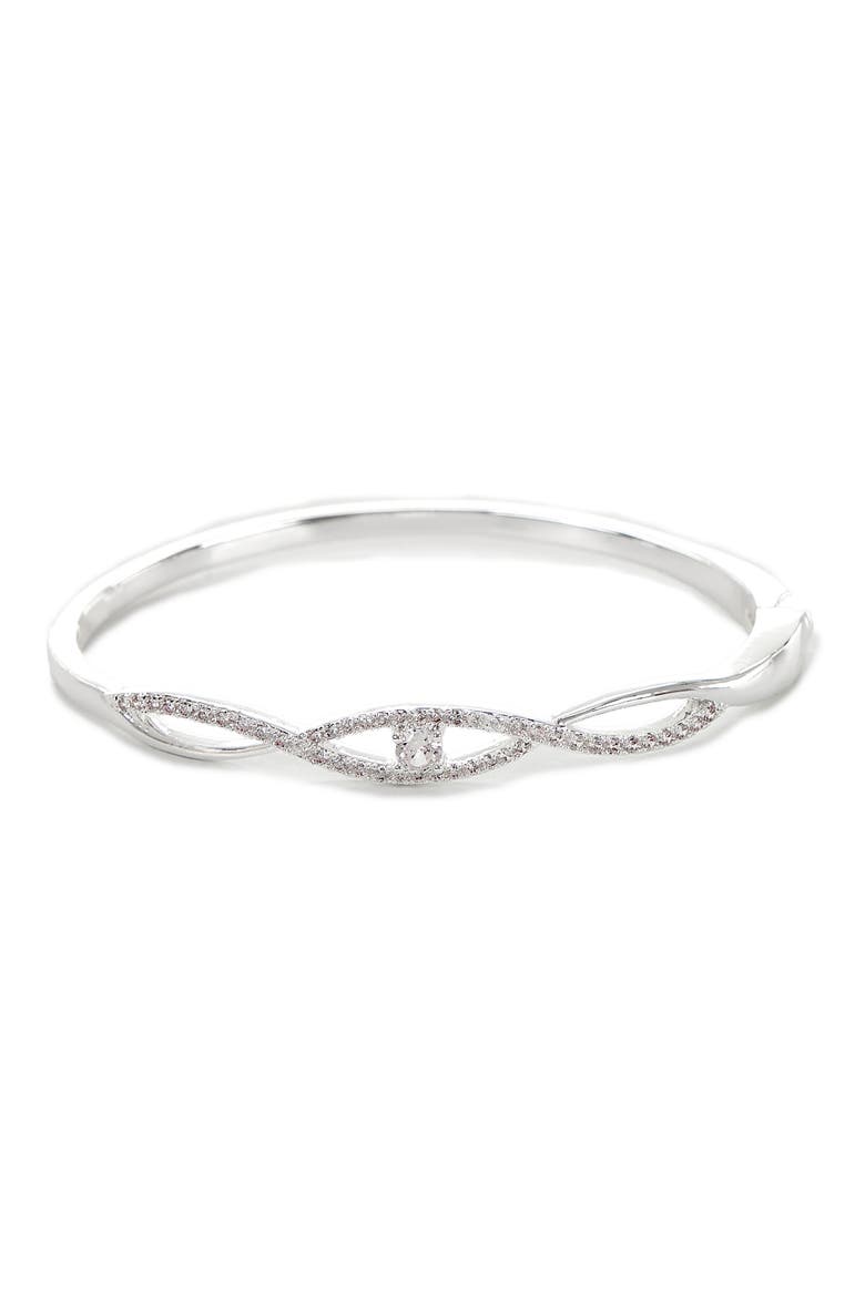 Twisted Infinity Hinged Bangle, Alternate, color, METALLIC SILVER