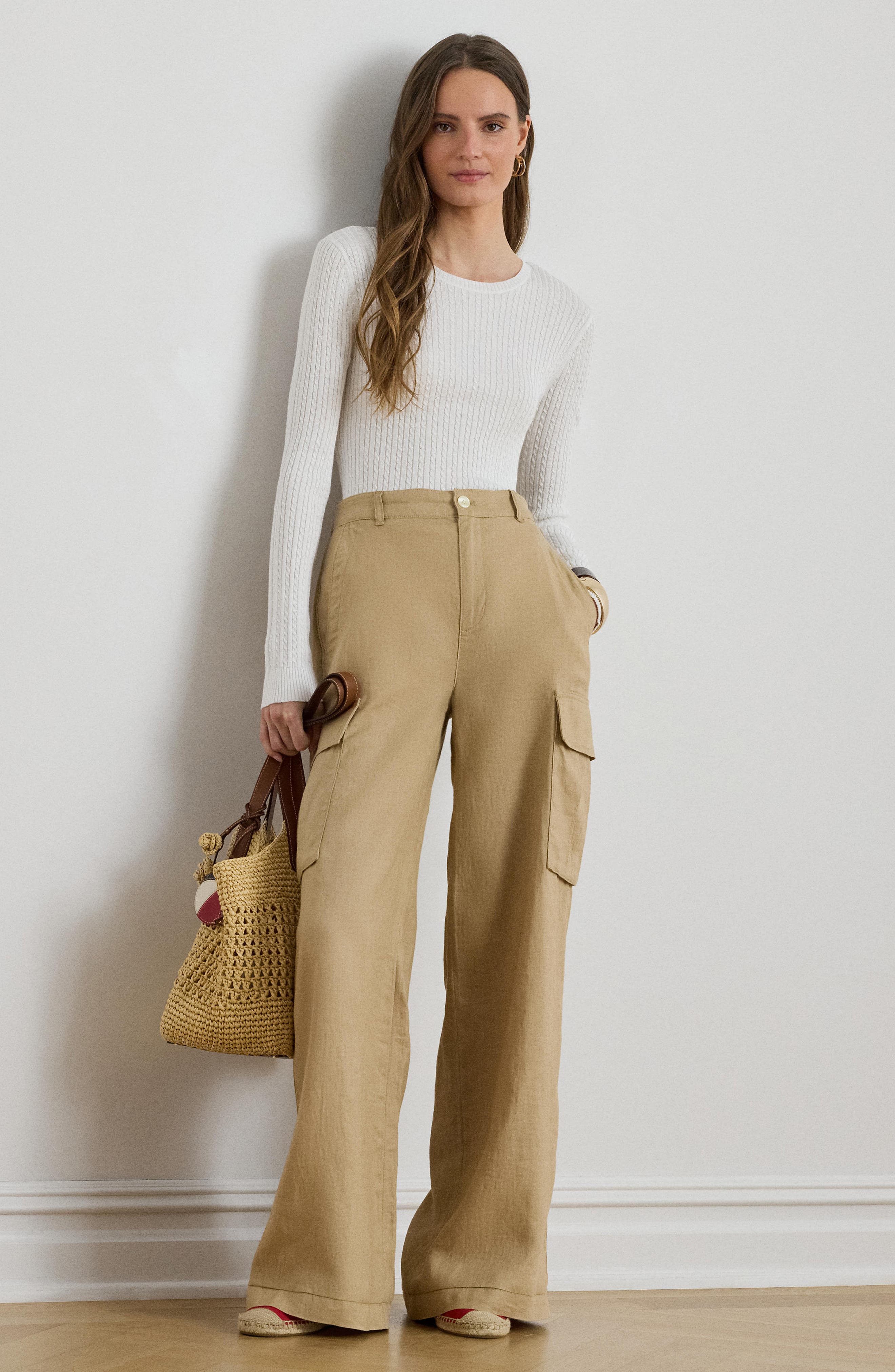 Lauren Ralph Lauren Mini Cable Crewneck Sweater (Women) | Nordstromrack
