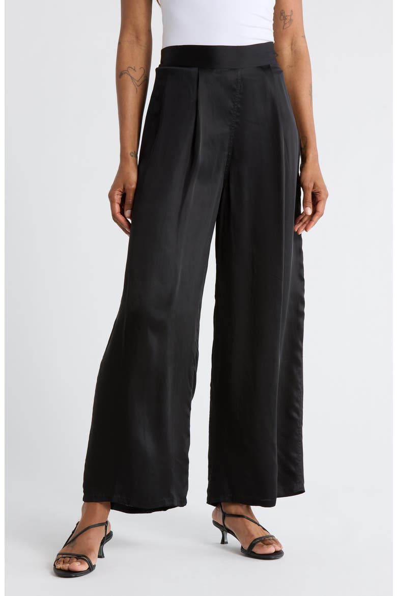 The Gala Wide Leg Pants, Main, color, BLACK