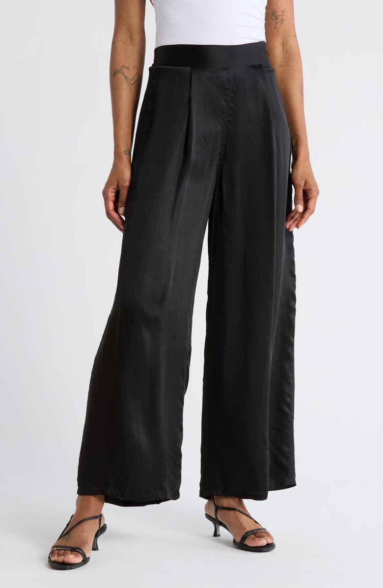 THE GREAT. The Gala Wide Leg Pants, Main, color, Black