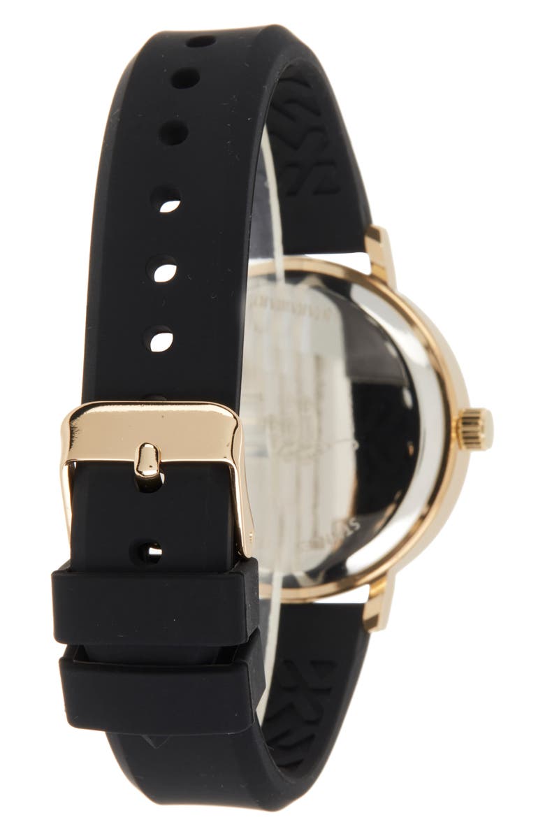 Ed Hardy Silicone Strap Watch, 38mm, Alternate, color, Matte Black