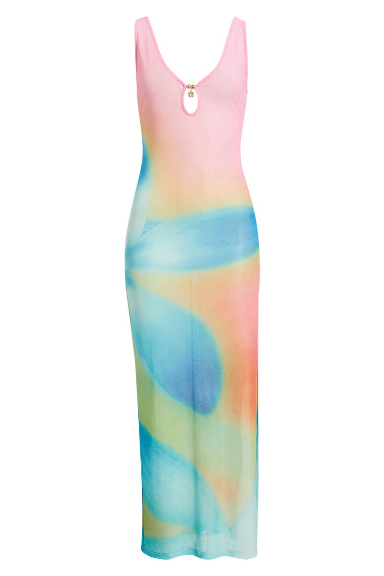 Plunge Mesh Maxi Dress, Alternate, color, AFTERGLOW