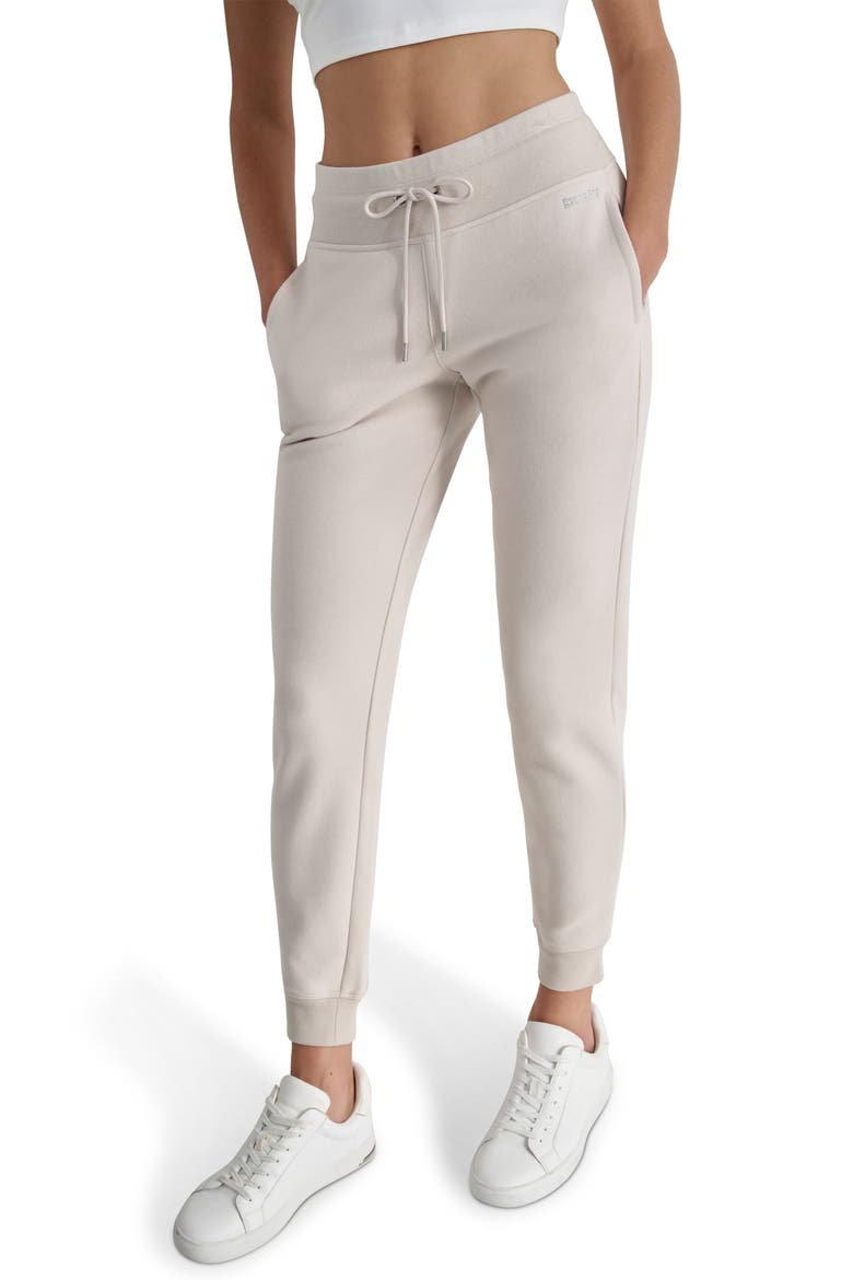 Rhinestone Logo Cuffed Fleece Joggers, Main, color, OAT