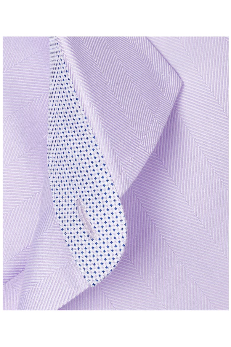 Trim Fit Herringbone Cotton Dress Shirt, Alternate, color, LILAC