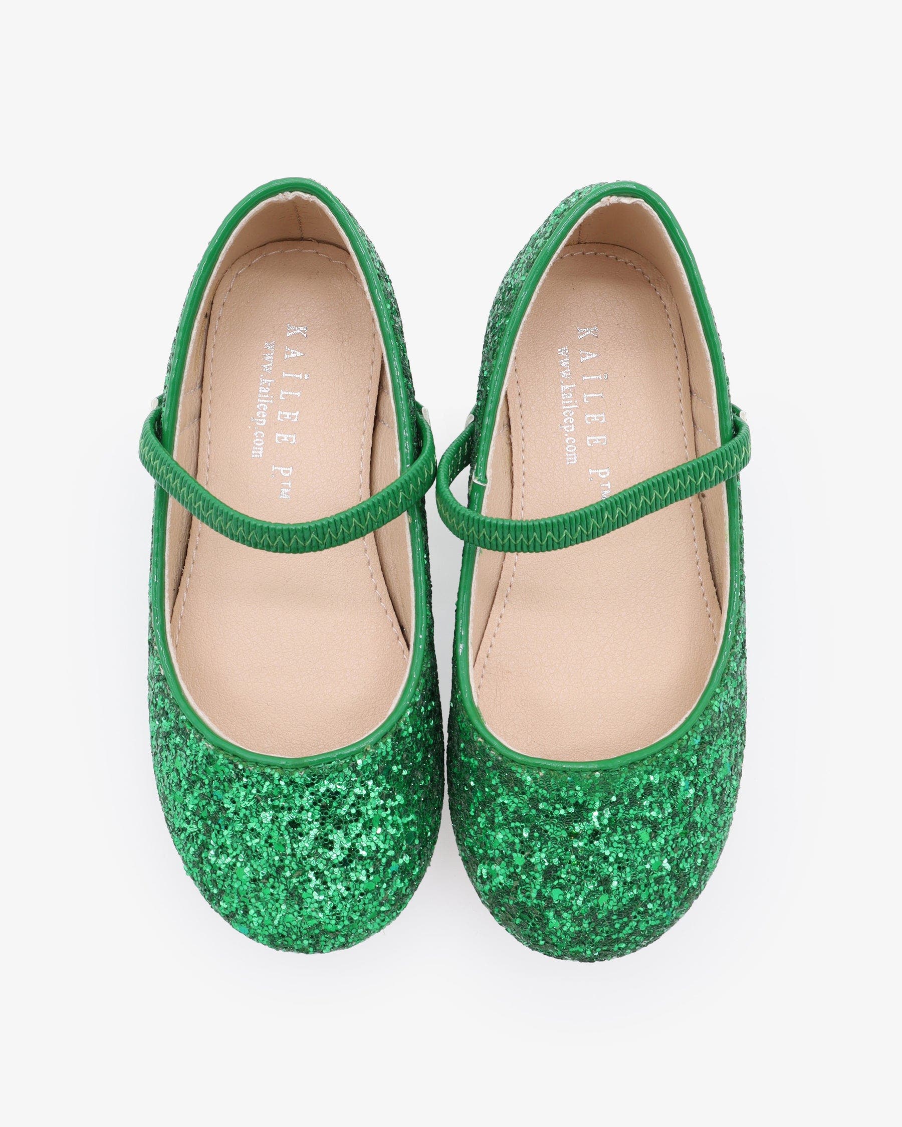 Kailee P Ridley-RG Rock Glitter Mary Jane Ballet Flats, Alternate, color, Green