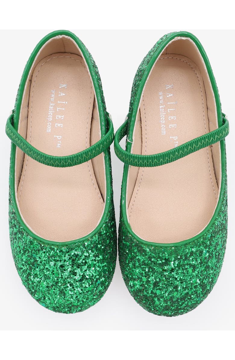 Kailee P Ridley-RG Rock Glitter Mary Jane Ballet Flats, Alternate, color, Green