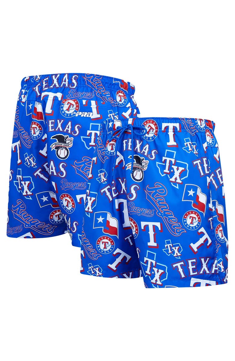 PRO STANDARD Men's Pro Standard Royal Texas Rangers Toss Logo Woven Shorts, Alternate, color, Royal