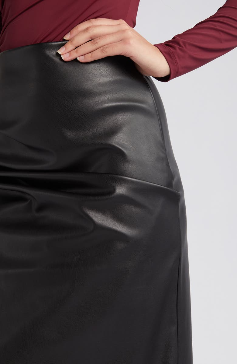 VERO MODA High Waist Faux Leather Tulip Skirt, Alternate, color,