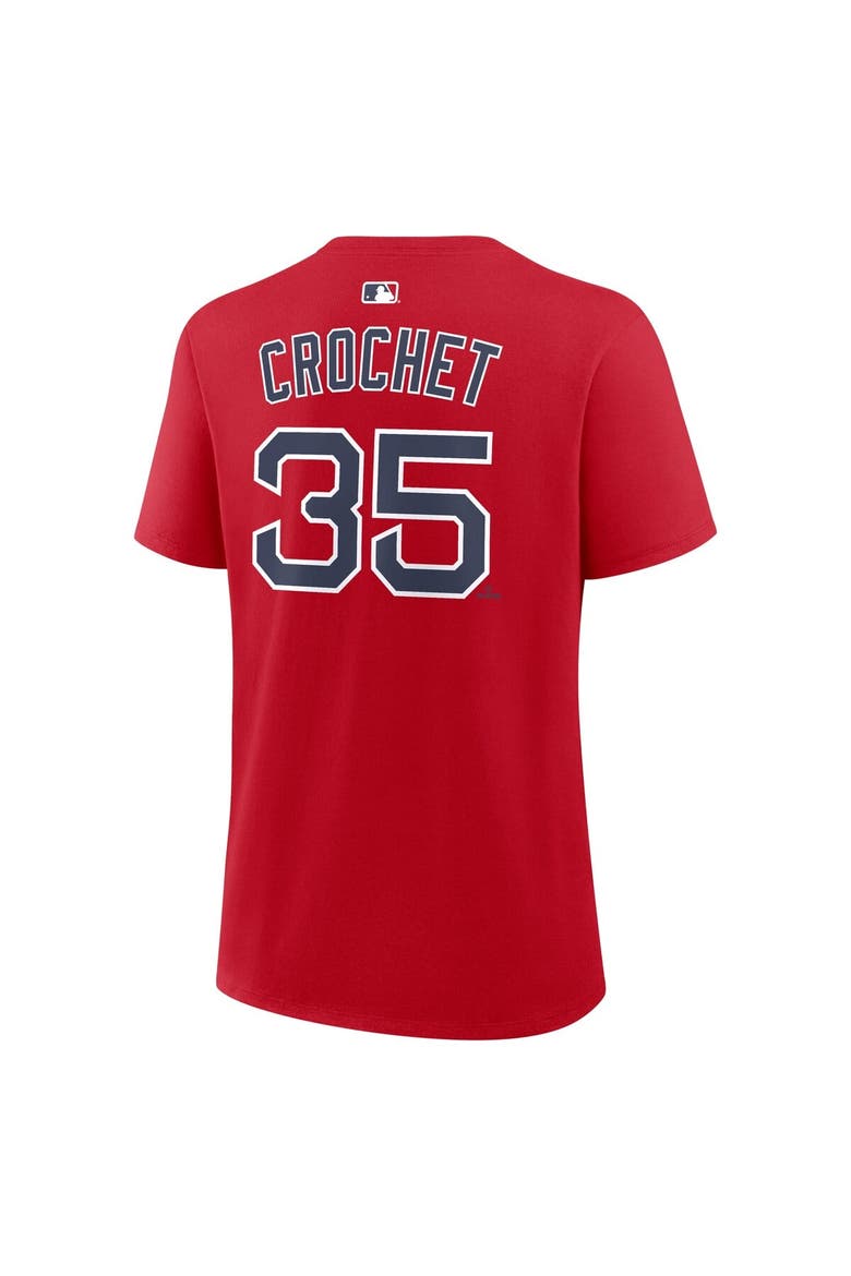 Women's Nike Garrett Crochet Red Boston Red Sox Name & Number T